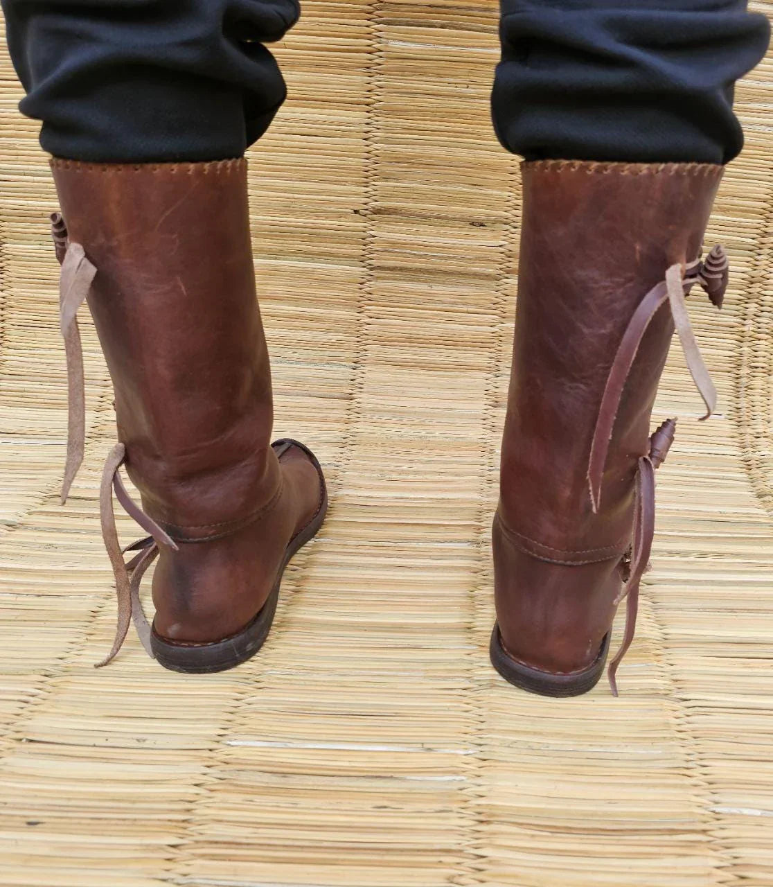 Handmade Leather Boots β Authentic Medieval Viking Boots Brown - AtlasMuseCrafts