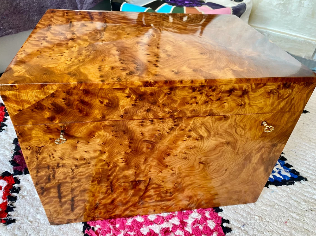 Big jewellery Box burl thuya Box organizer With Key - AtlasMuse