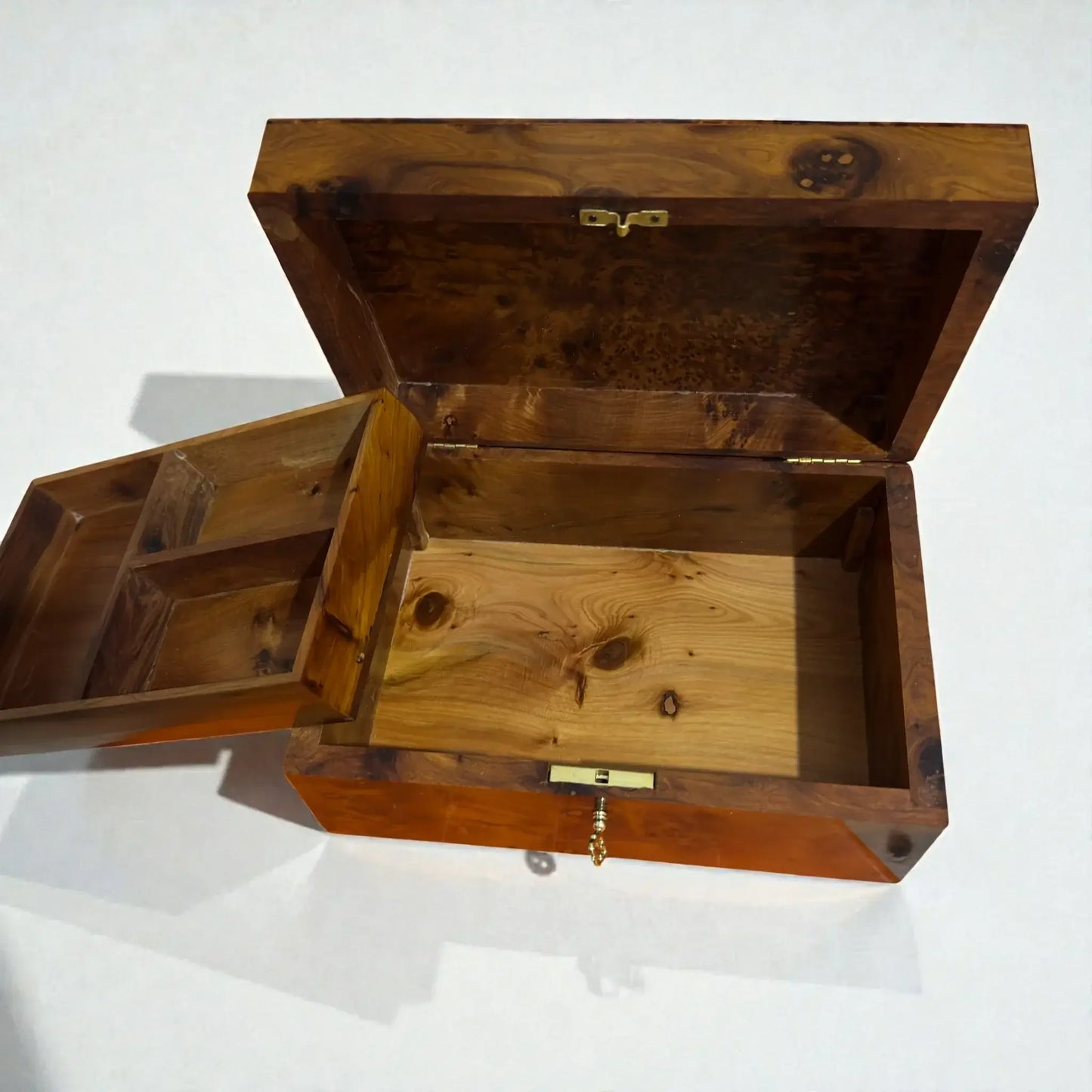 Wooden Box Holder With Key – Handmade Moroccan by AtlasMuseCrafts