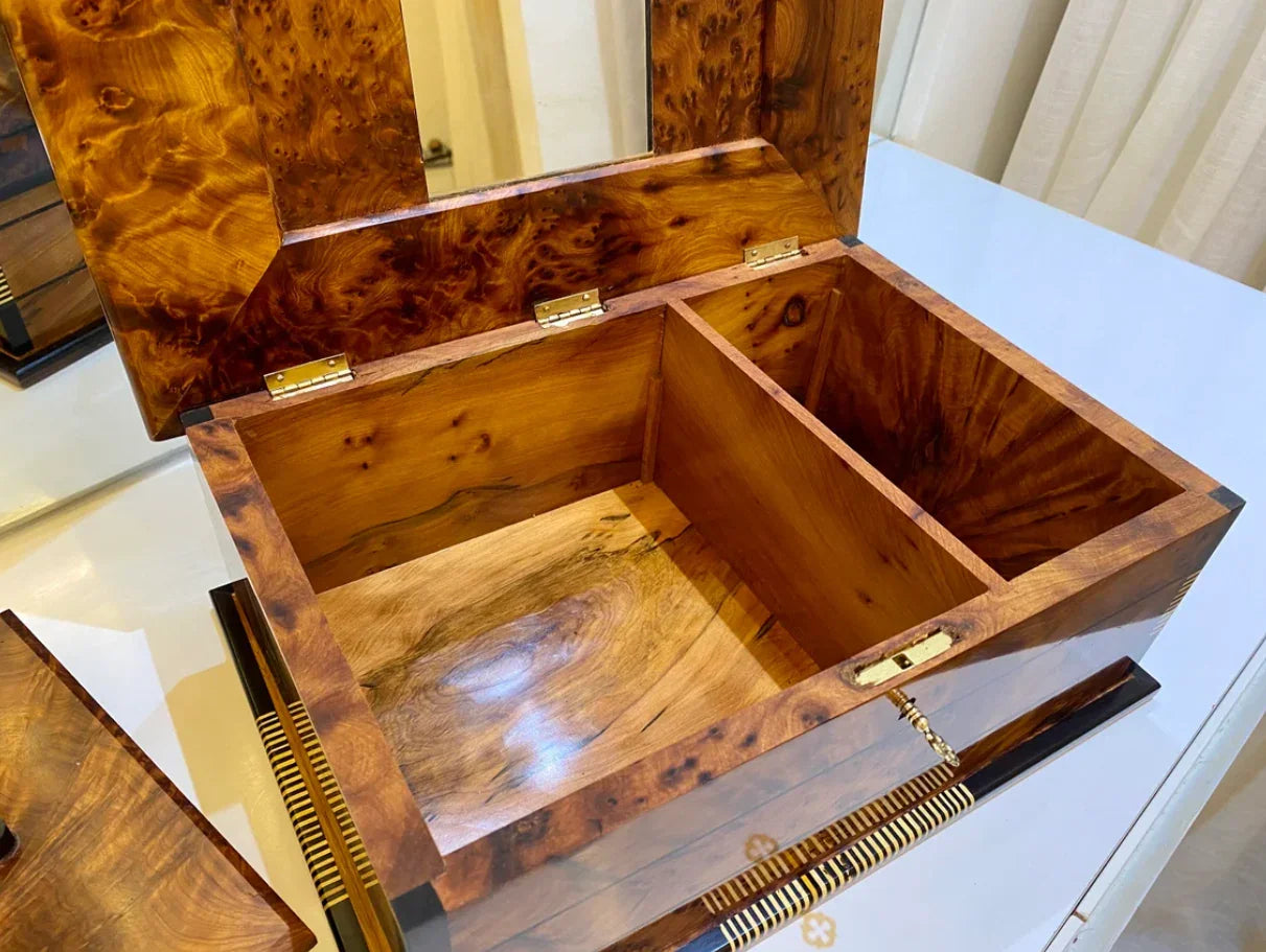 Large Jewellery Box lockable With Key - AtlasMuseCrafts