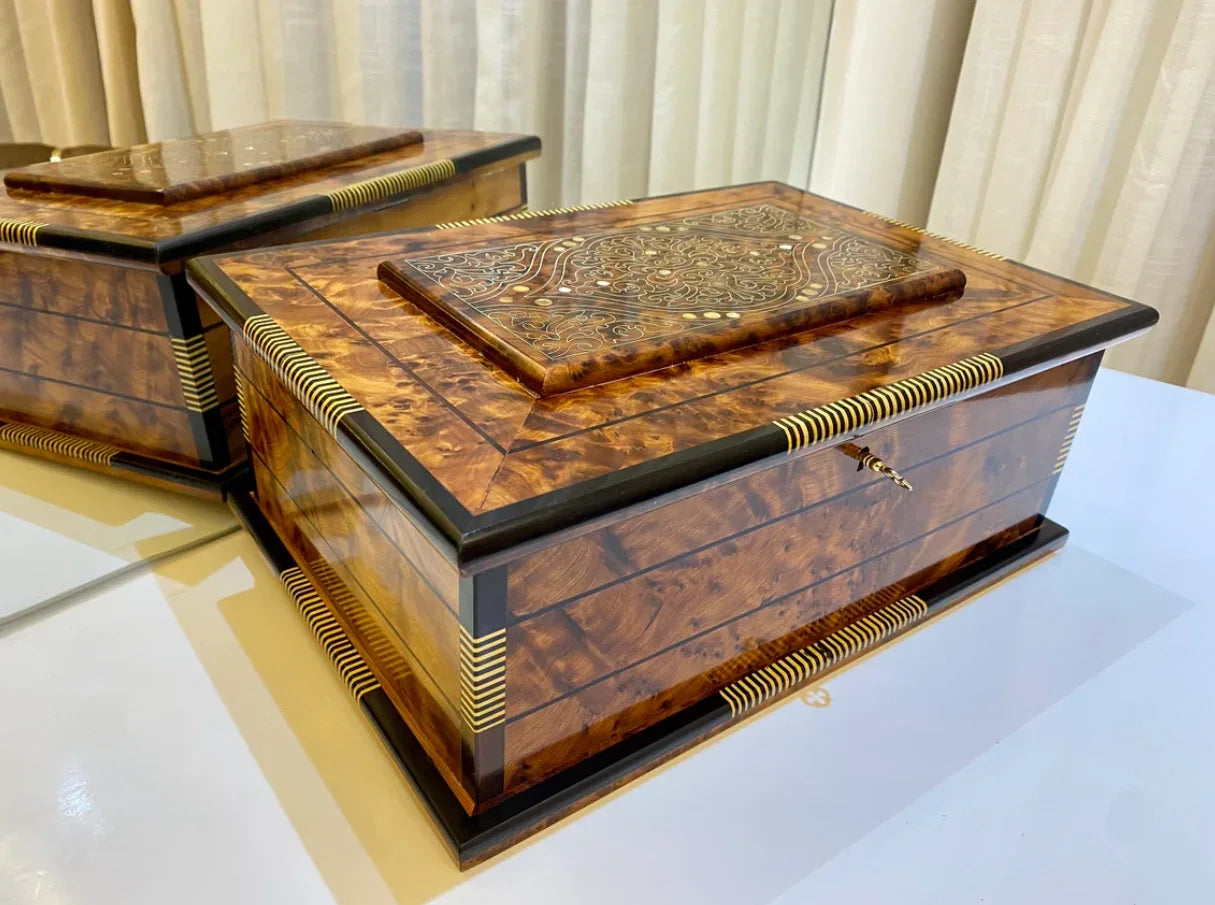 Large Jewellery Box lockable With Key - AtlasMuseCrafts