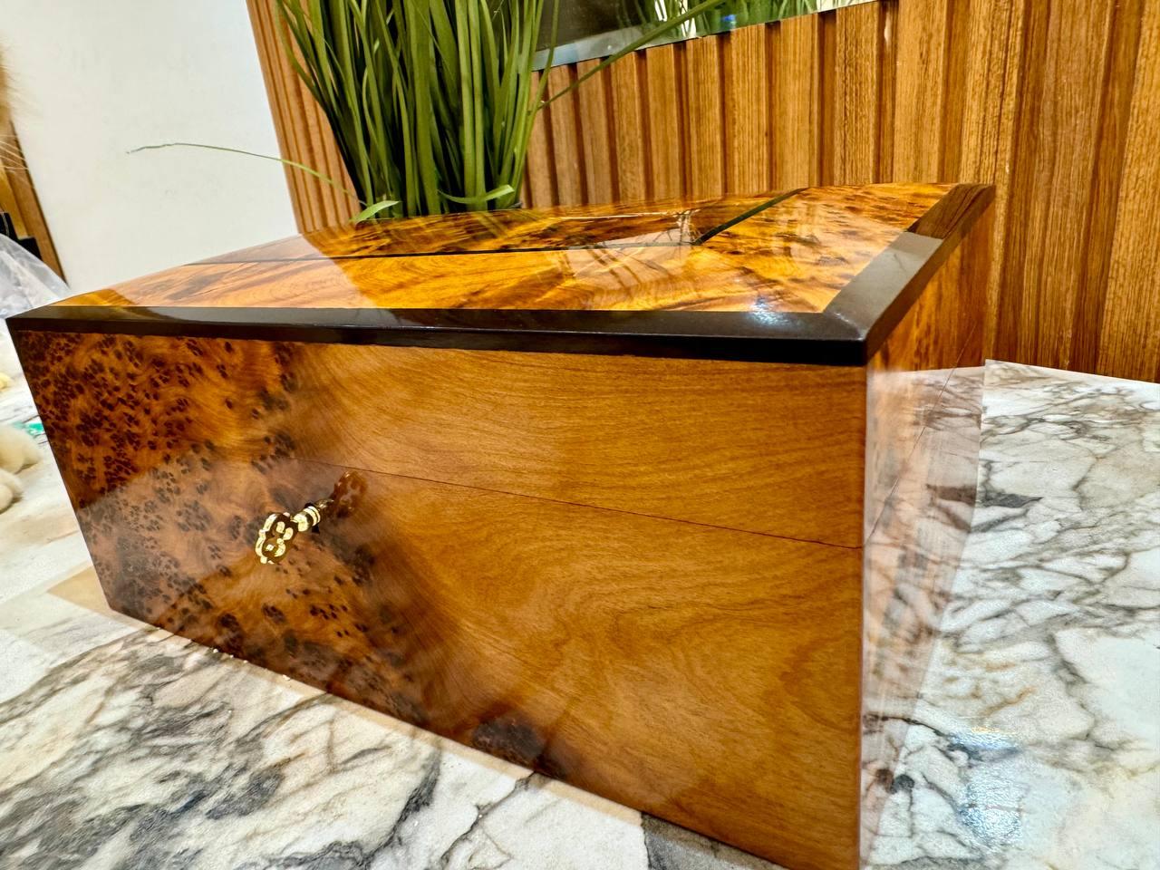 Lockable Moroccan Thuya Wood Jewelry Box - AtlasMuseCrafts