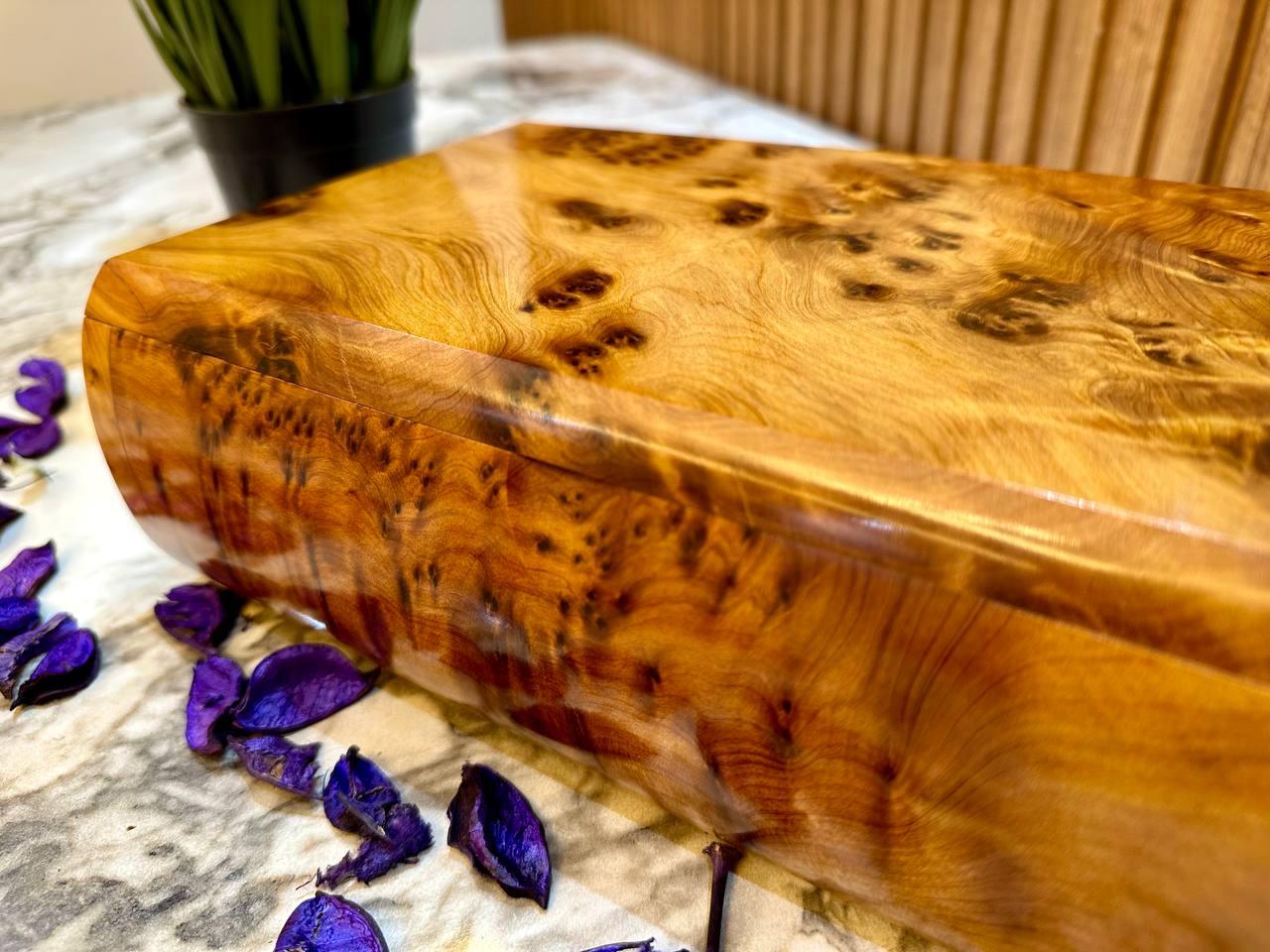 Moroccan Thuya Burl Jewelry Box Handmade Organizer Gift - AtlasMuseCrafts