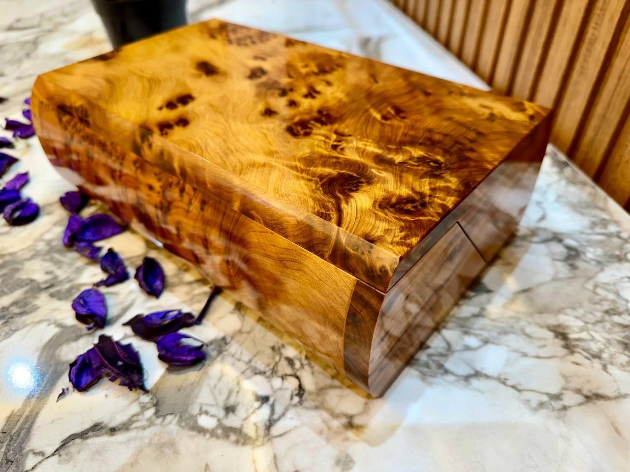 Moroccan Thuya Burl Jewelry Box Handmade Organizer Gift - AtlasMuseCrafts
