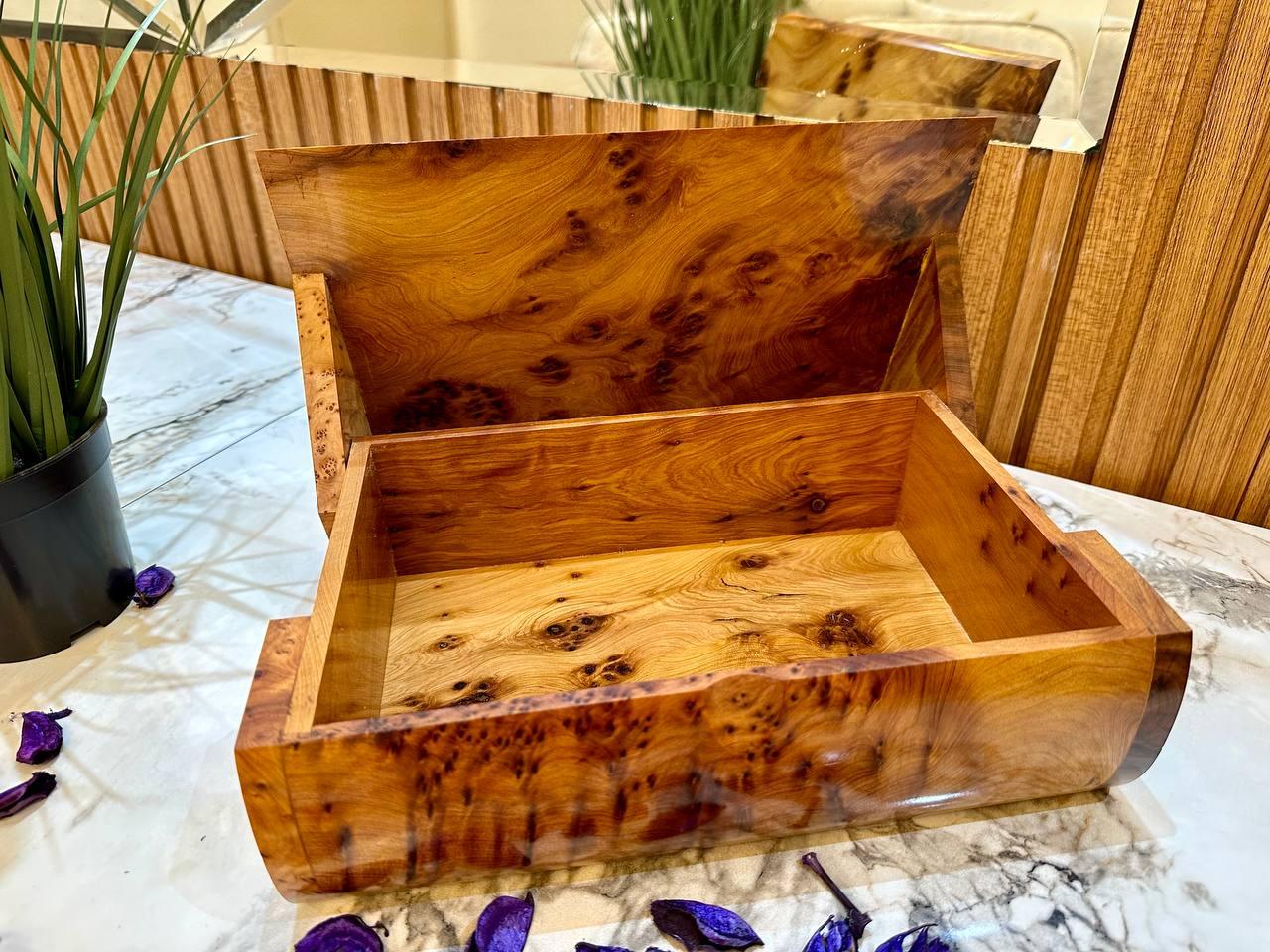 Moroccan Thuya Burl Jewelry Box Handmade Organizer Gift - AtlasMuseCrafts
