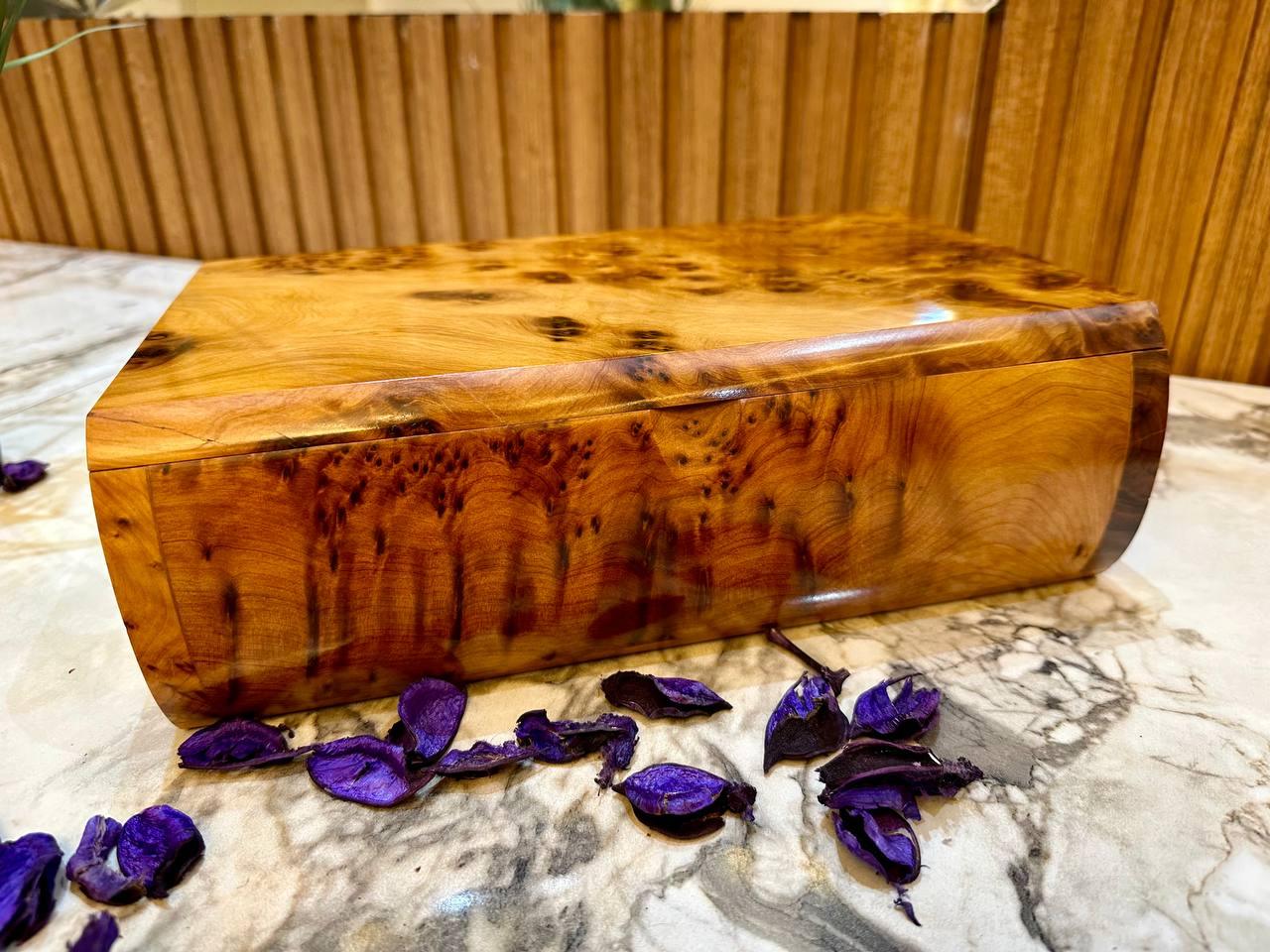 Moroccan Thuya Burl Jewelry Box Handmade Organizer Gift - AtlasMuseCrafts