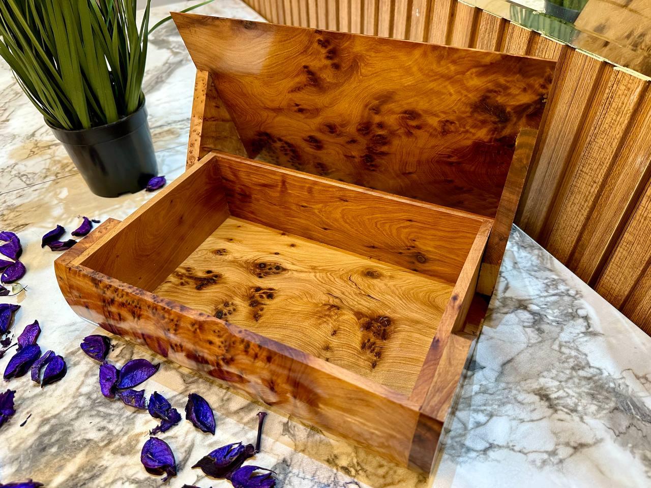 Moroccan Thuya Burl Jewelry Box Handmade Organizer Gift - AtlasMuseCrafts