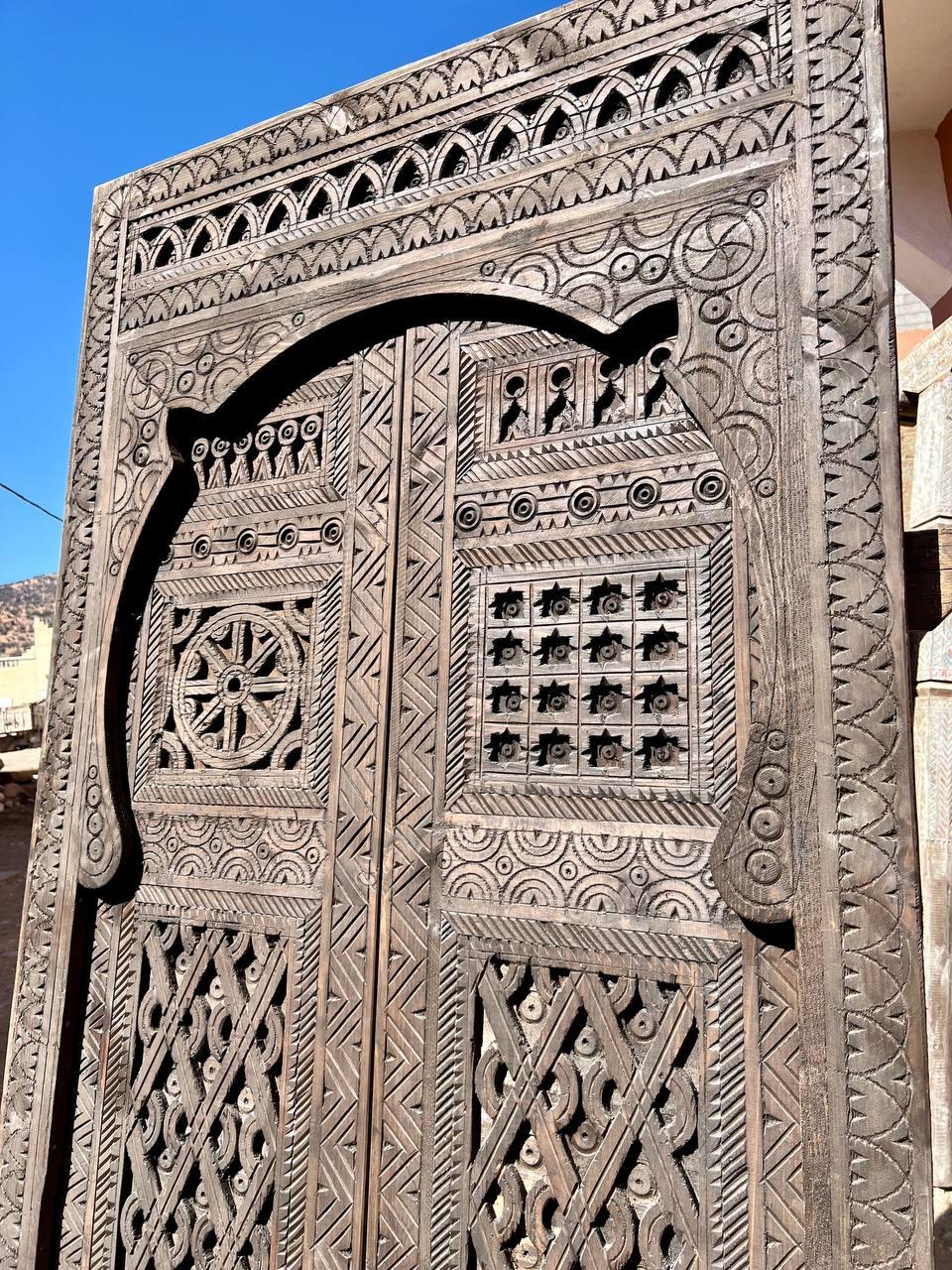 Vintage Moroccan Double Door - AtlasMuseCrafts