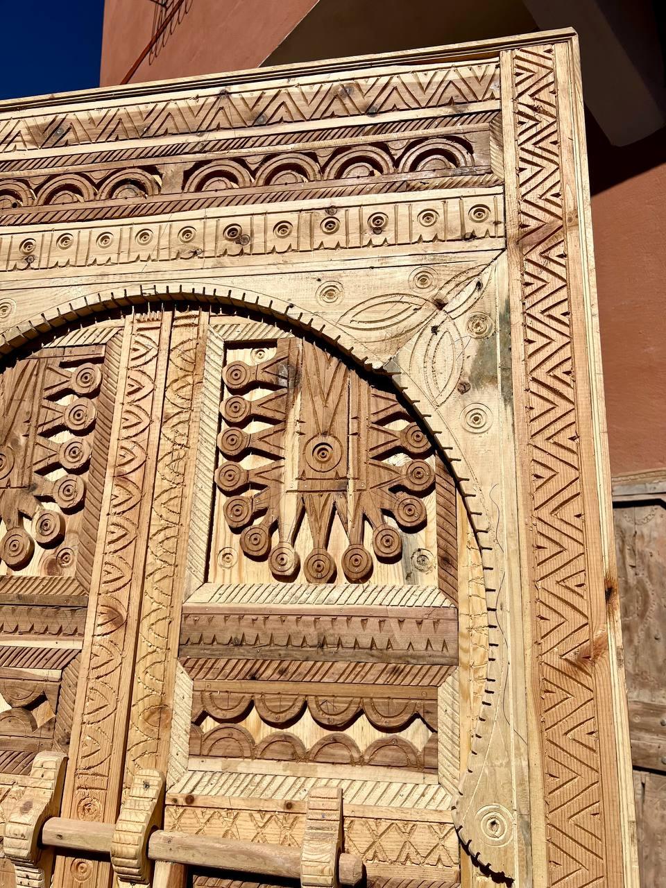 Custom Moroccan Wood Door - AtlasMuseCrafts