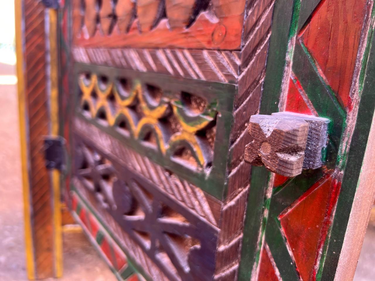 Custom Moroccan Wood Cabinet β Handmade Rustic Boho Storage Chest - AtlasMuseCrafts