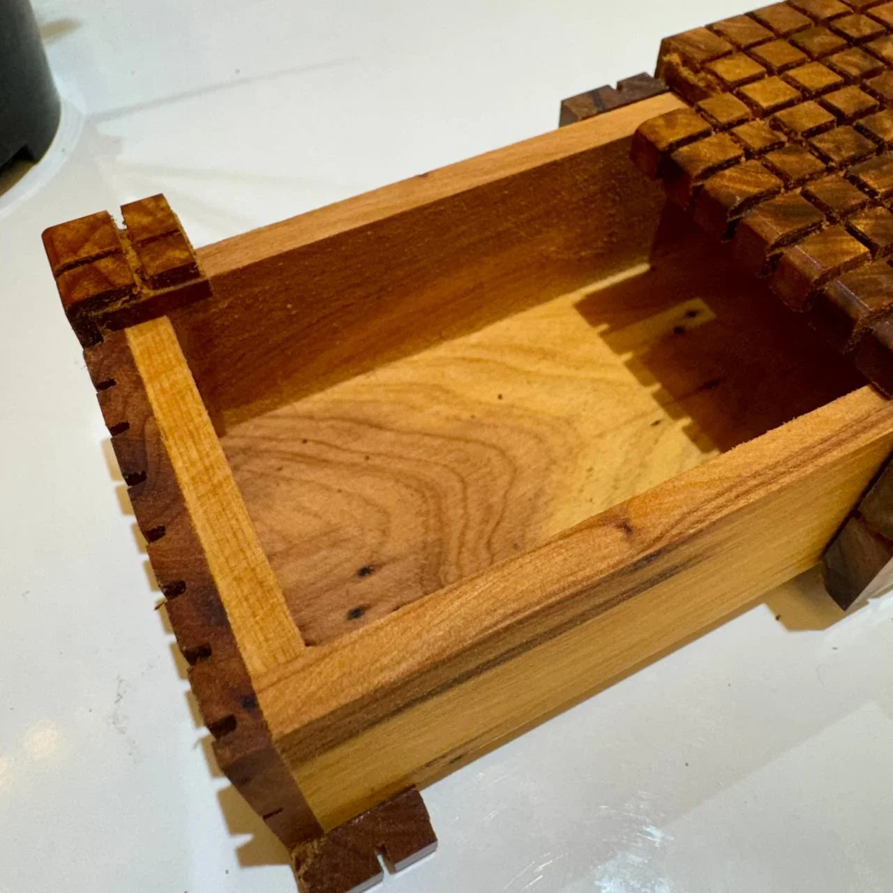 Magic Box, Secret Hiden Key Hole Box Decorative Thuya Burl Puzzle - AtlasMuseCrafts