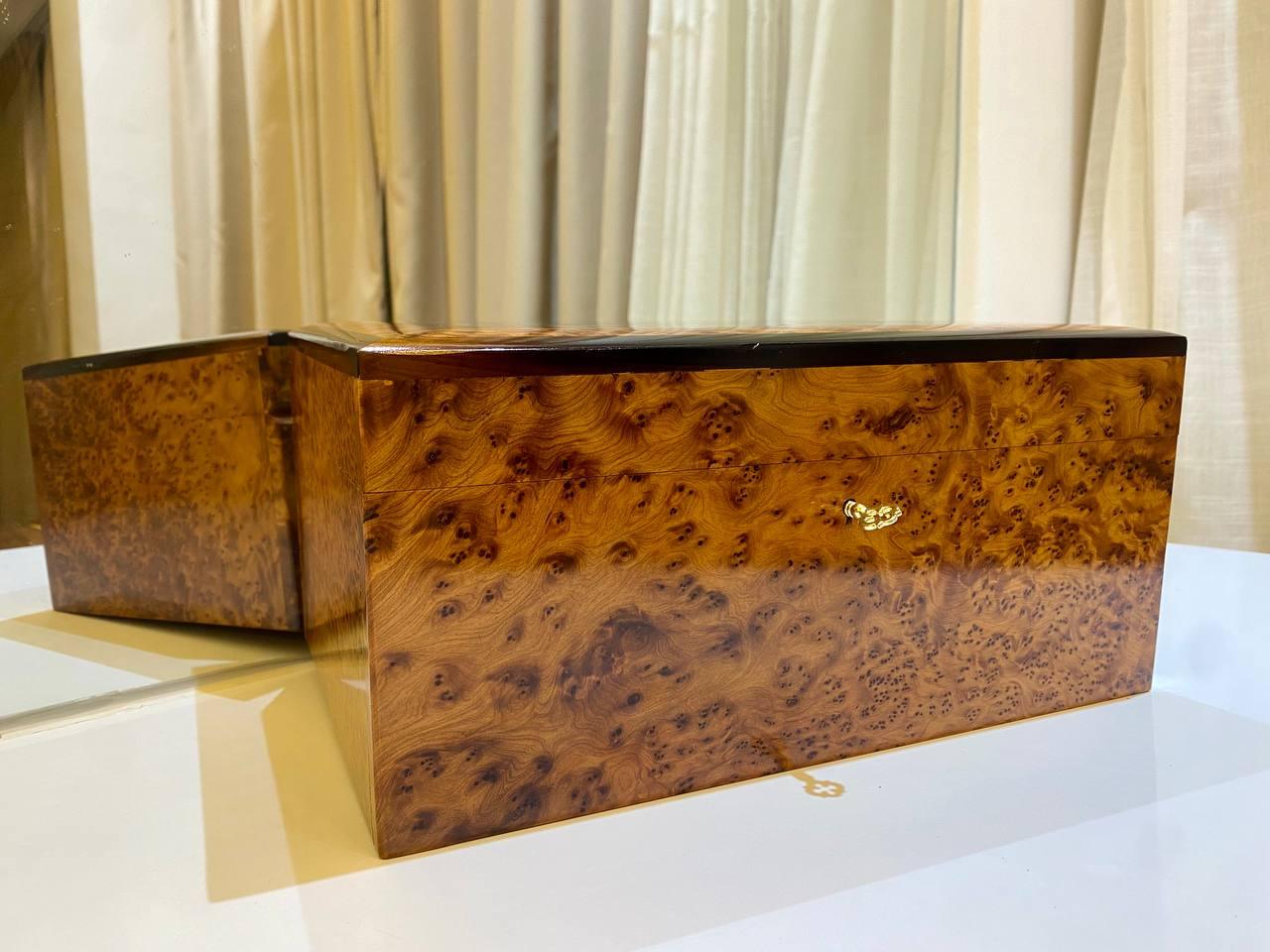 Moroccan Thuya Jewelry Box Lockable Organizer with Key Keepsake Box - AtlasMuseCrafts