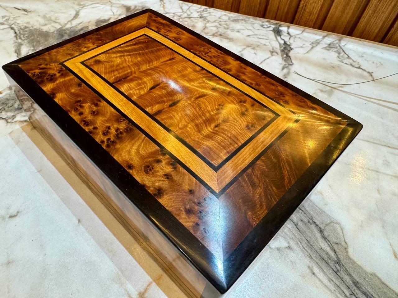 Moroccan Jewellery Box Lockable Thuya Wooden Burl Organizer - AtlasMuseCrafts