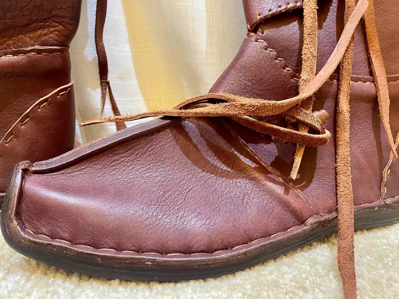 Medieval Viking Leather Boots β Handmade for Reenactment & Cosplay - AtlasMuseCrafts