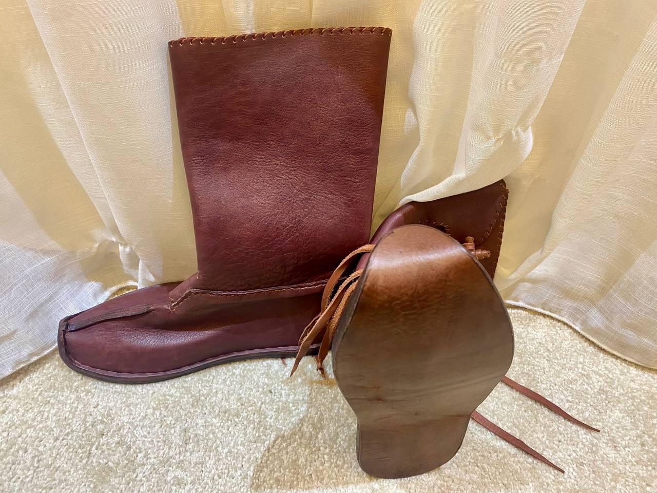 Medieval Viking Leather Boots β Handmade for Reenactment & Cosplay - AtlasMuseCrafts