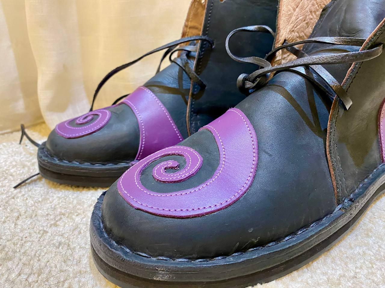 Medieval Viking Leather Shoes Handmade Renaissance Boots - AtlasMuseCrafts