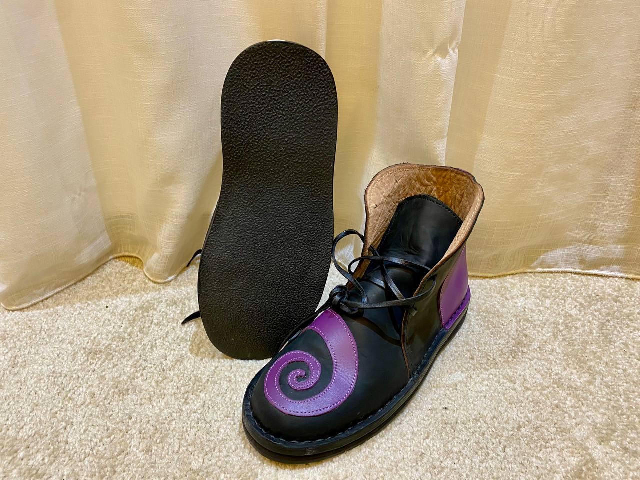 Medieval Viking Leather Shoes Handmade Renaissance Boots - AtlasMuseCrafts