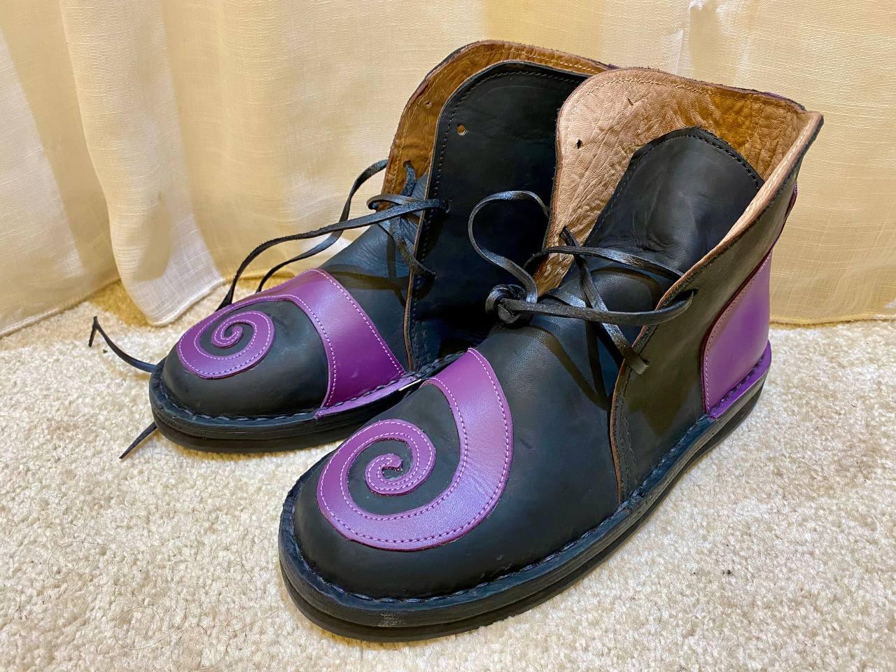 Medieval Viking Leather Shoes Handmade Renaissance Boots - AtlasMuseCrafts
