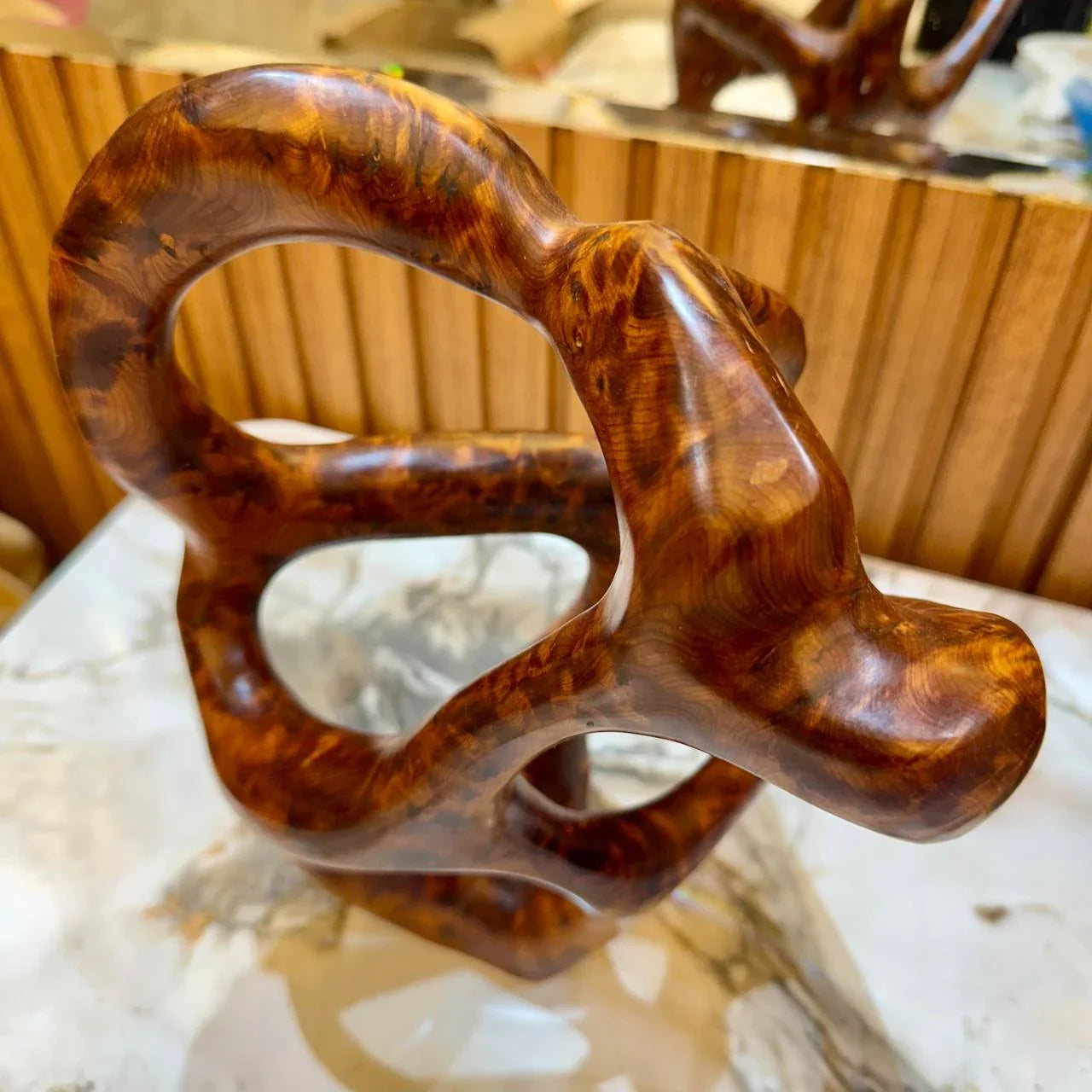 Abstract Wooden Sculpture Decor