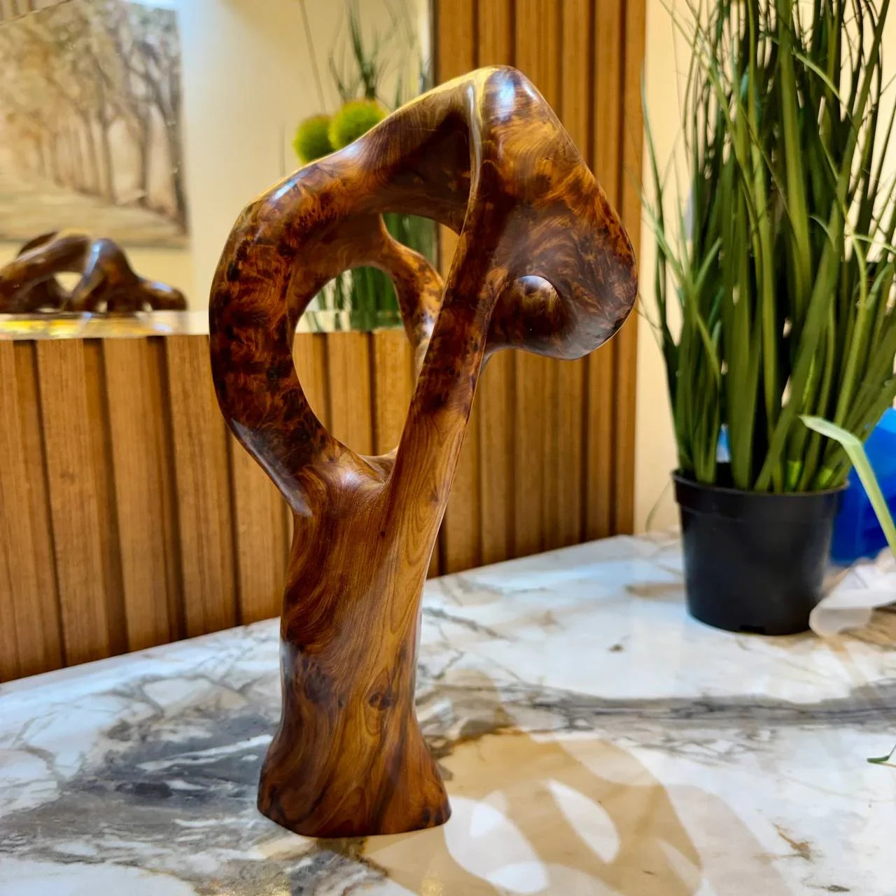 Abstract Wooden Sculpture Decor