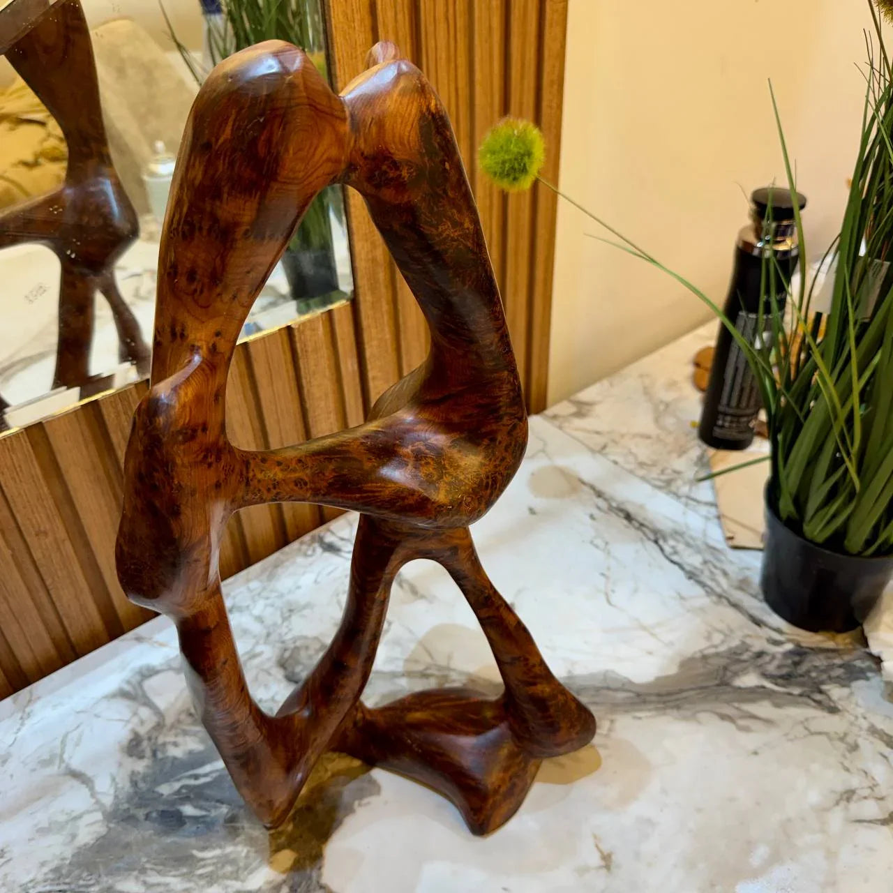 Curved Wood Sculpture for Home Decor