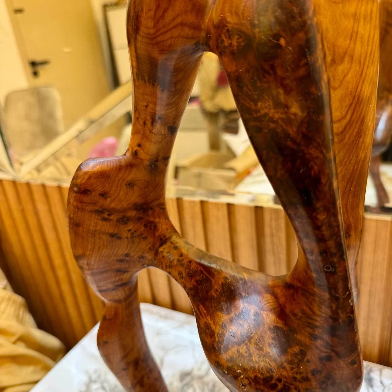Curved Wood Sculpture for Home Decor