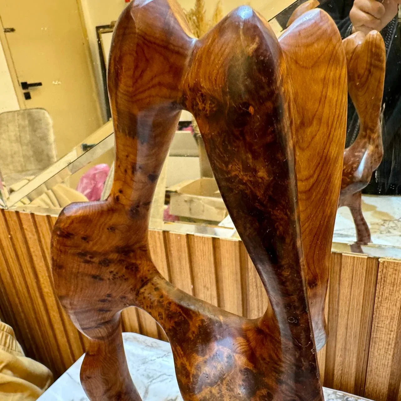 Curved Wood Sculpture for Home Decor