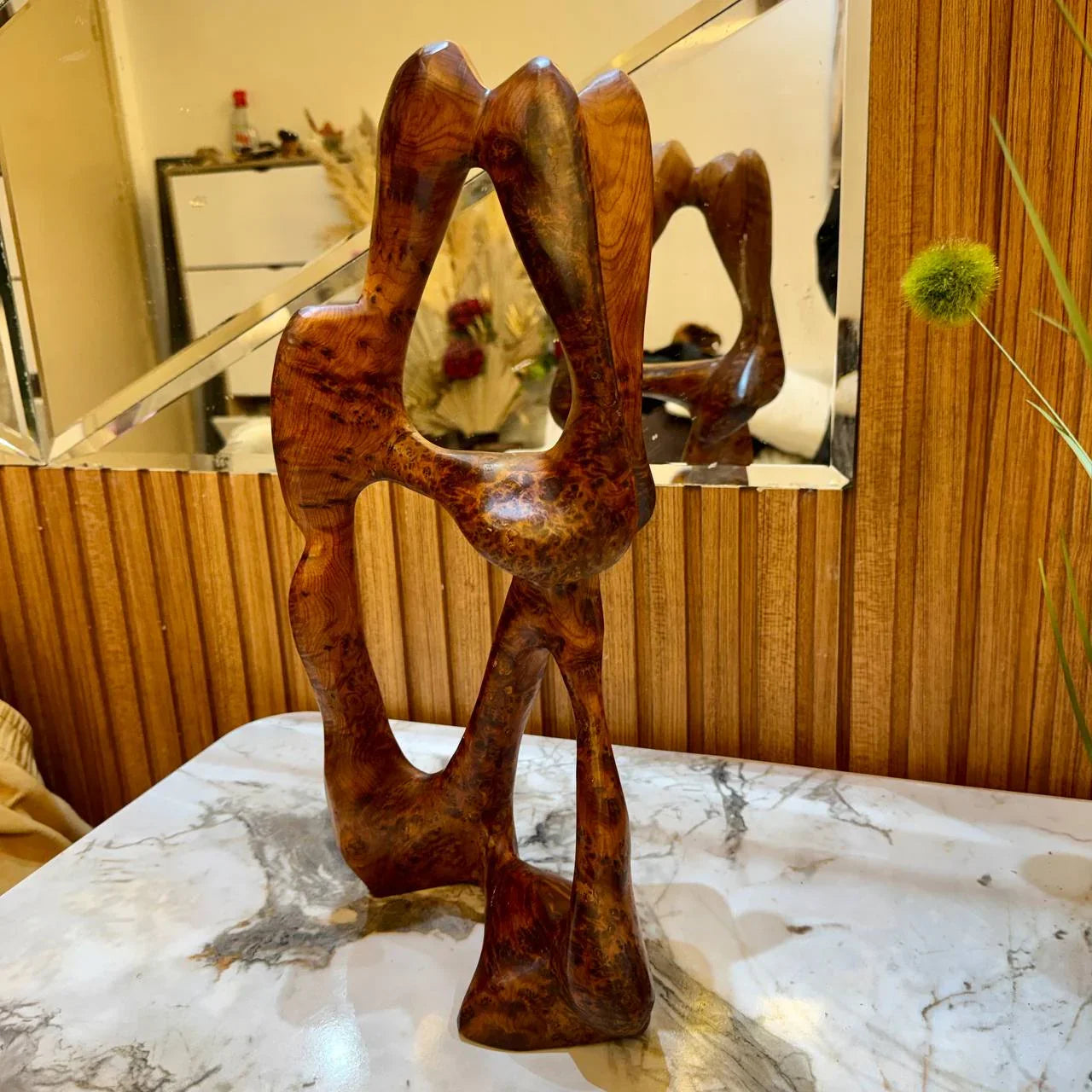 Curved Wood Sculpture for Home Decor