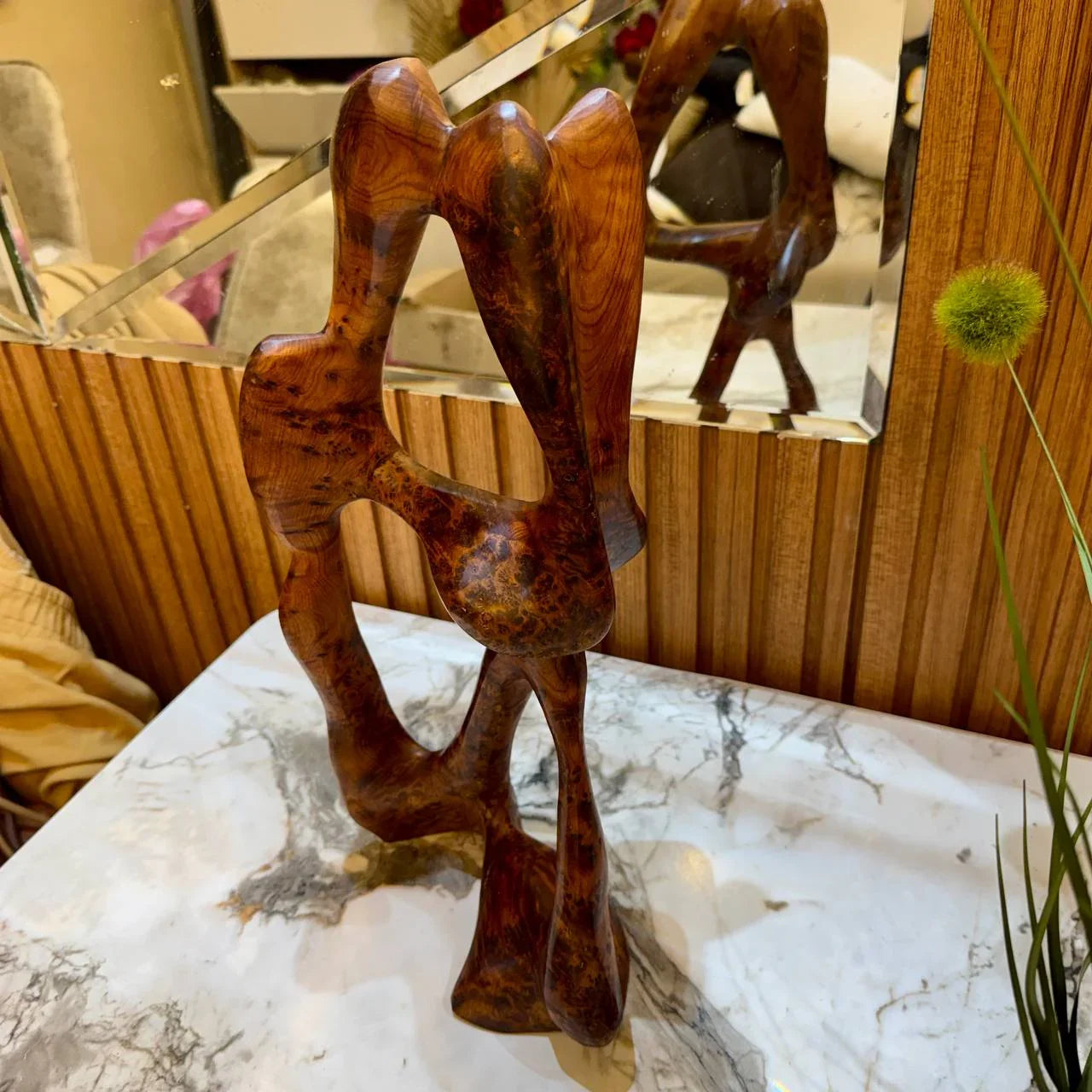 Curved Wood Sculpture for Home Decor