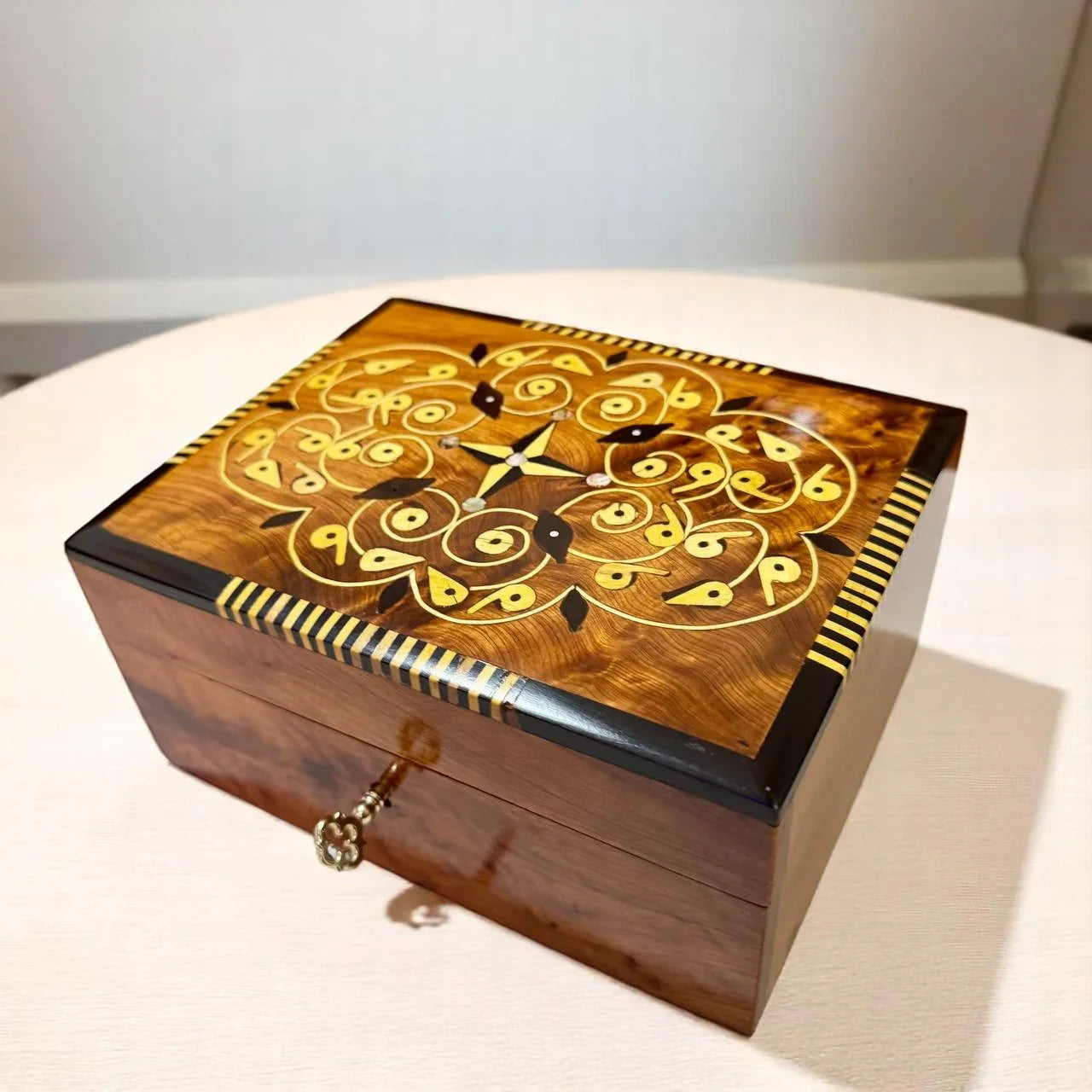 Luxury Handcrafted Wooden Jewelry Box Organizer - AtlasMuseCrafts