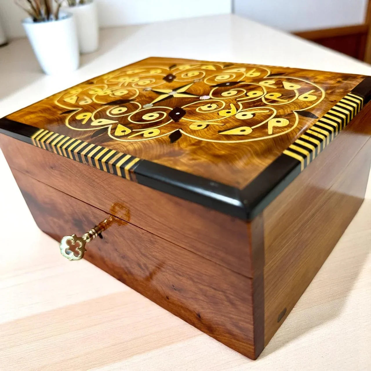 Luxury Handcrafted Wooden Jewelry Box Organizer - AtlasMuseCrafts