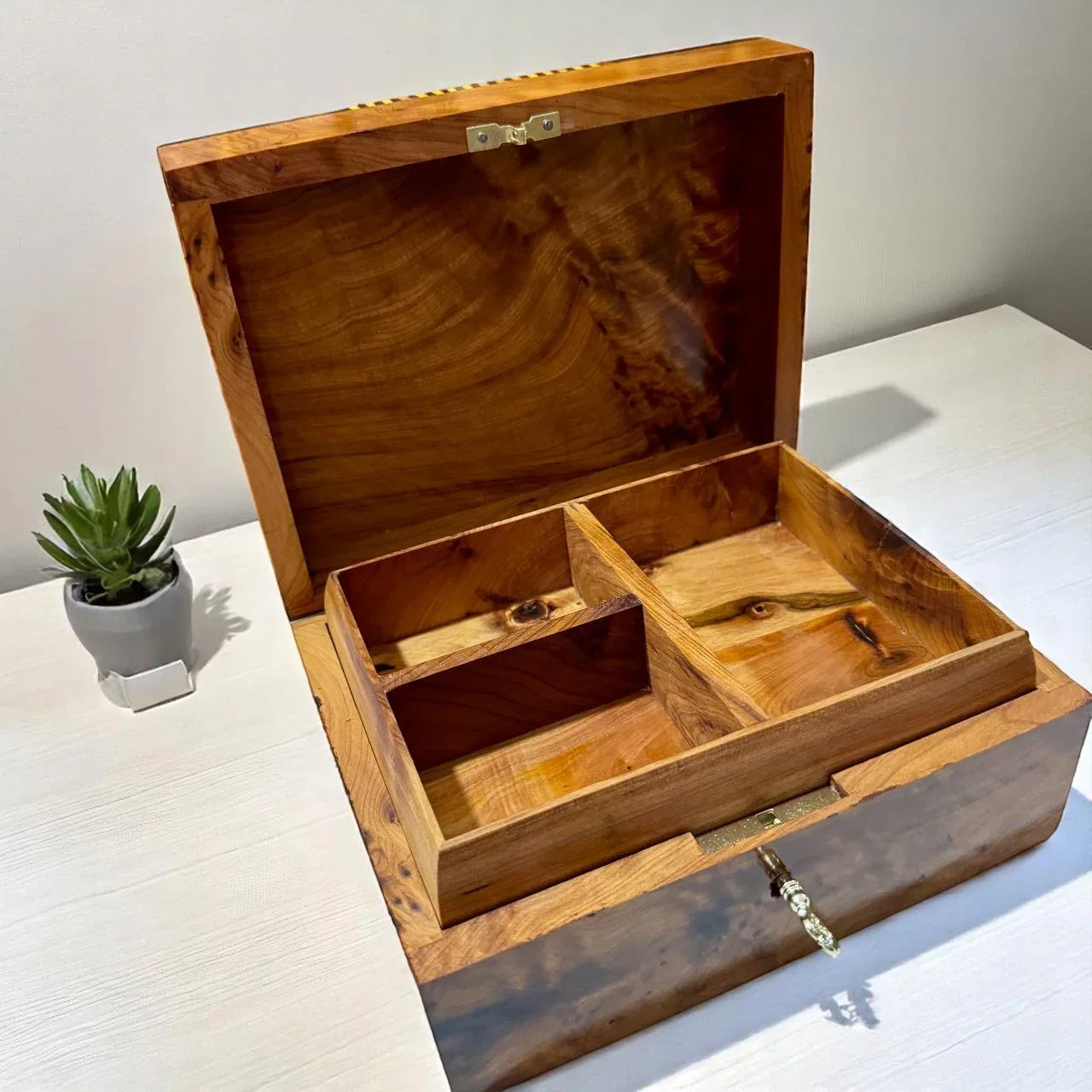 Luxury Handcrafted Wooden Jewelry Box Organizer - AtlasMuseCrafts