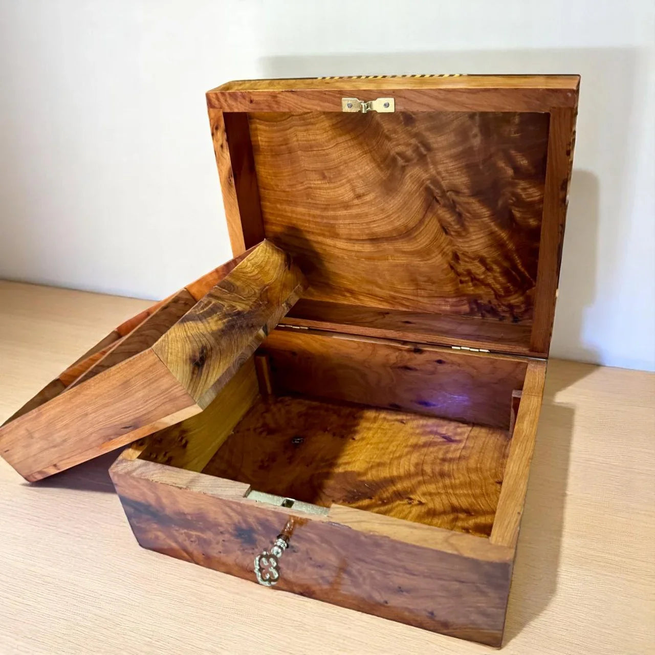 Luxury Handcrafted Wooden Jewelry Box Organizer - AtlasMuseCrafts