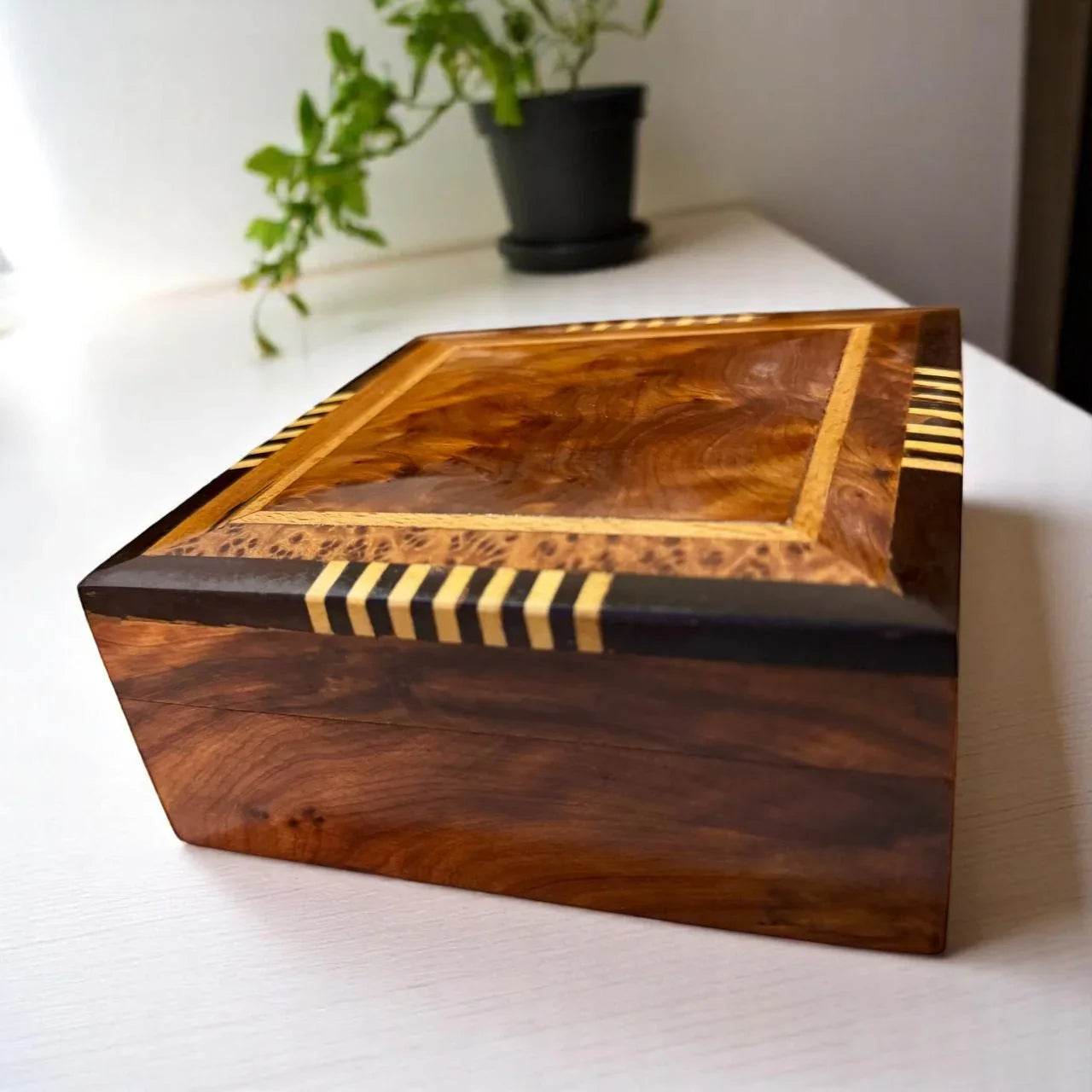 Set of 2 Jewelry Wooden Boxes – Handmade Thuya Burl Storage - AtlasMuseCrafts