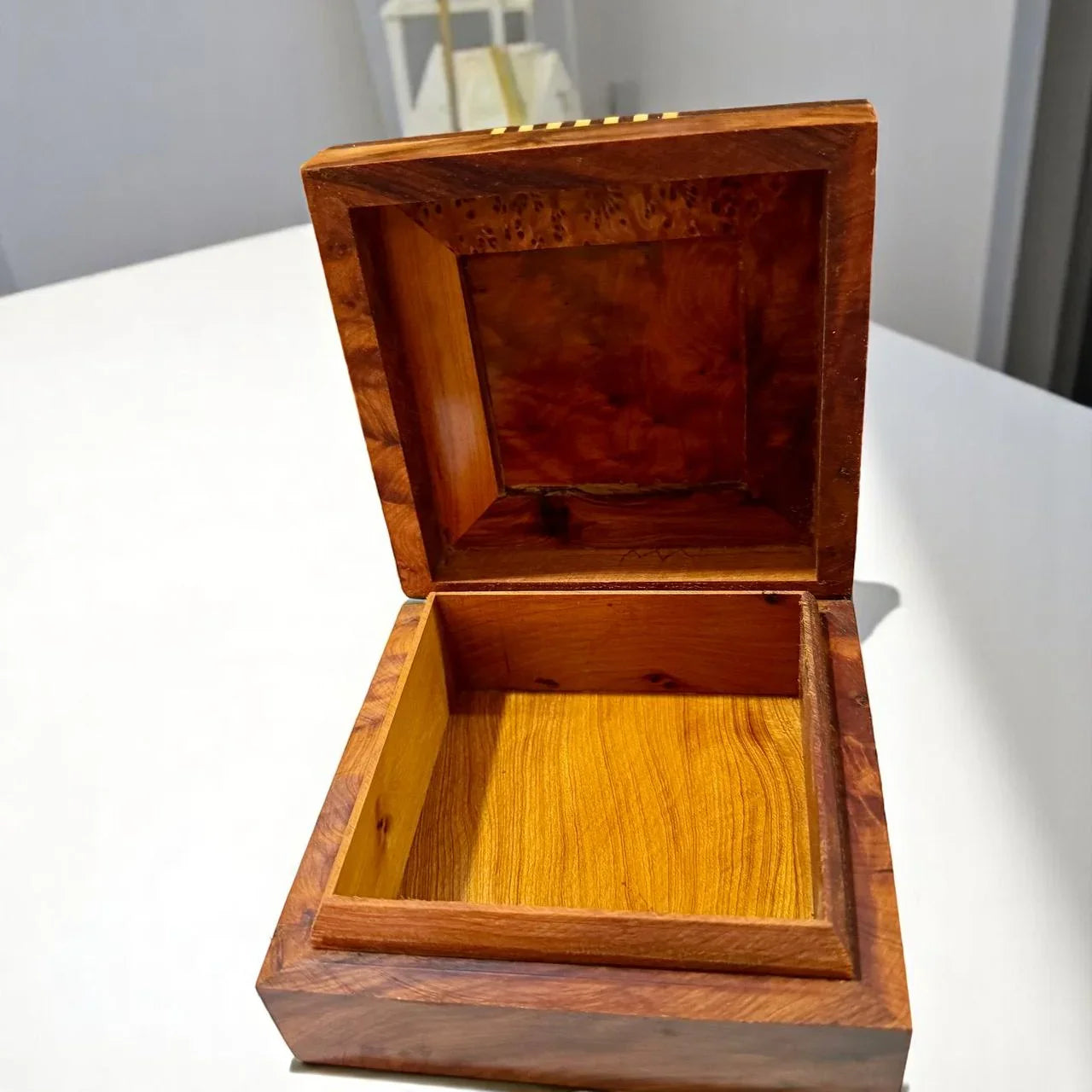 Set of 2 Jewelry Wooden Boxes – Handmade Thuya Burl Storage - AtlasMuseCrafts