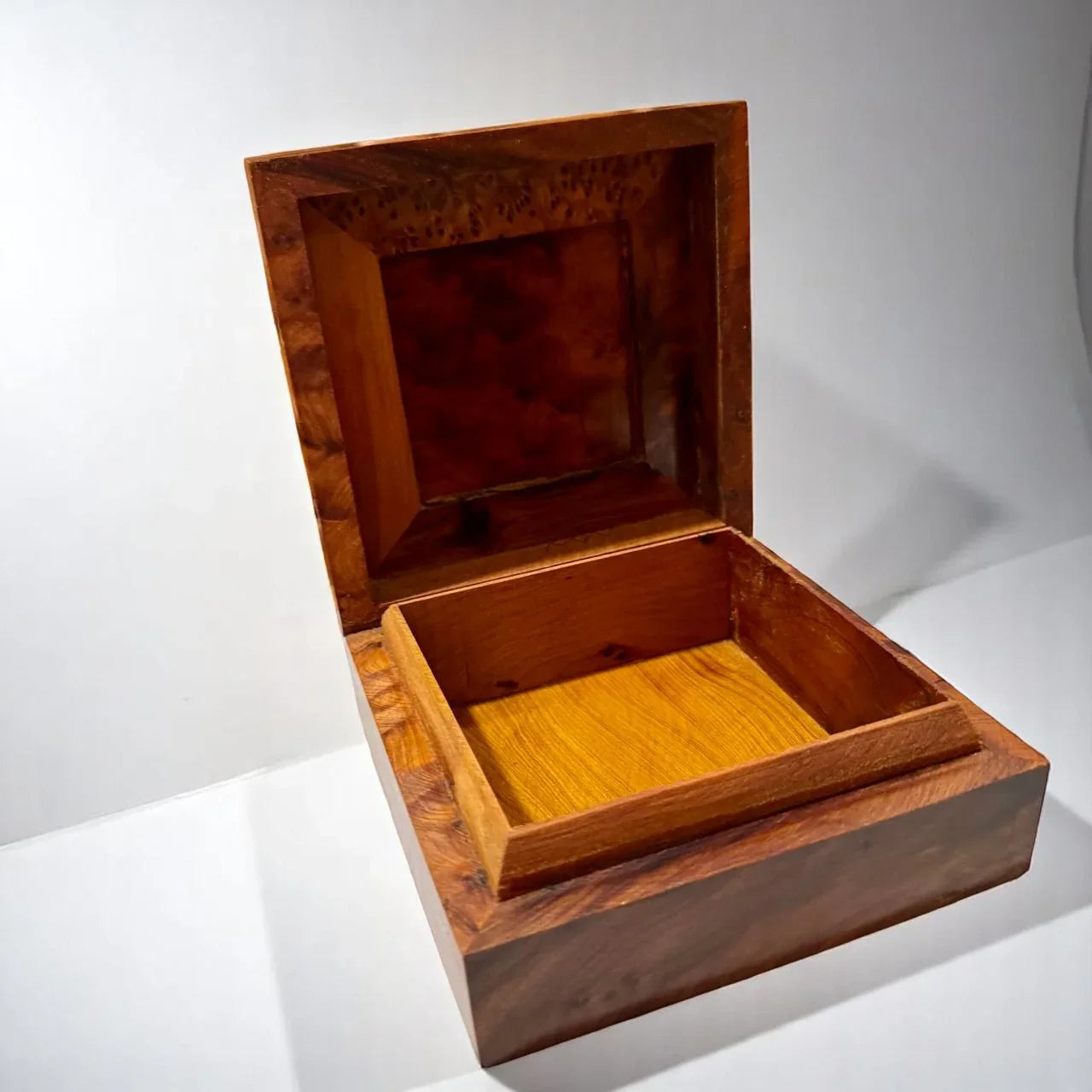 Set of 2 Jewelry Wooden Boxes – Handmade Thuya Burl Storage - AtlasMuseCrafts