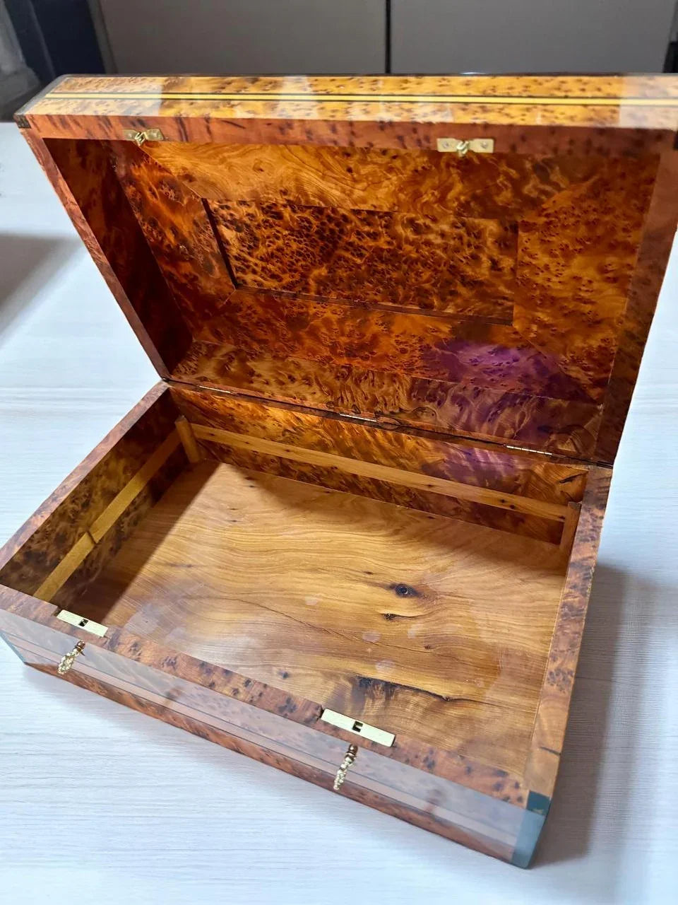 Decorative Handcrafted Wooden Jewelry Box Organizer With Key - AtlasMuseCrafts