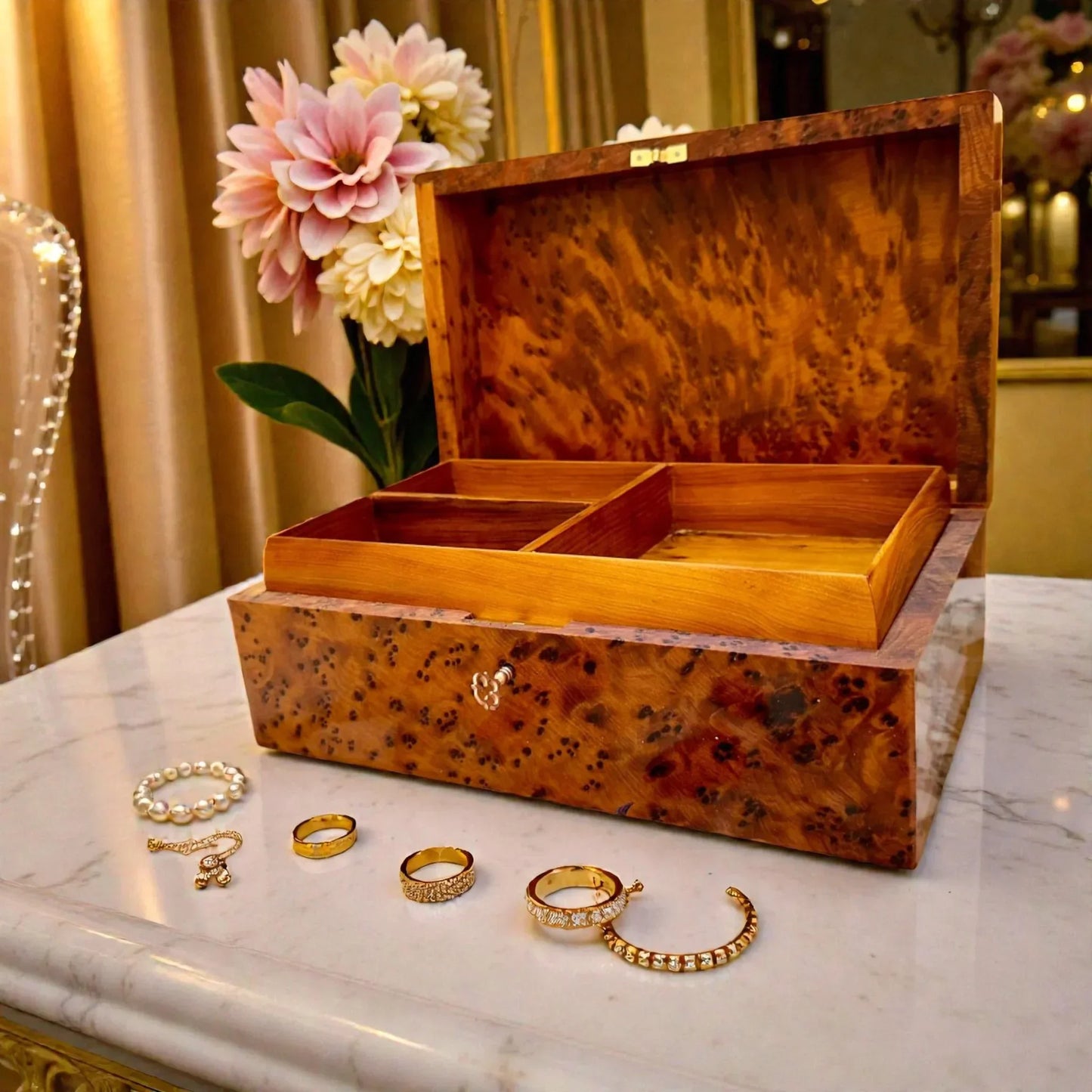 Wooden Box With Key – Handmade Moroccan by AtlasMuseCrafts