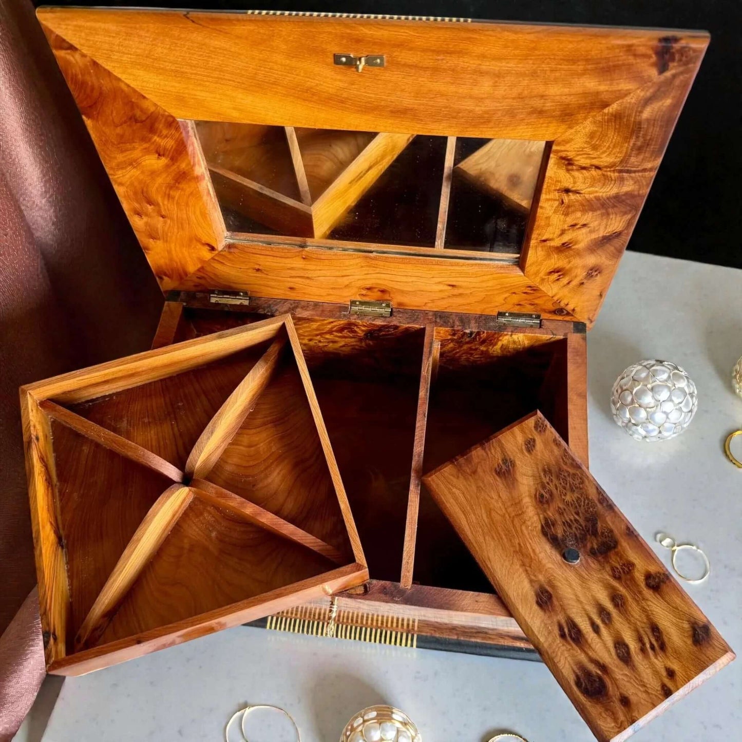 Large Jewellery Box lockable With Key made from