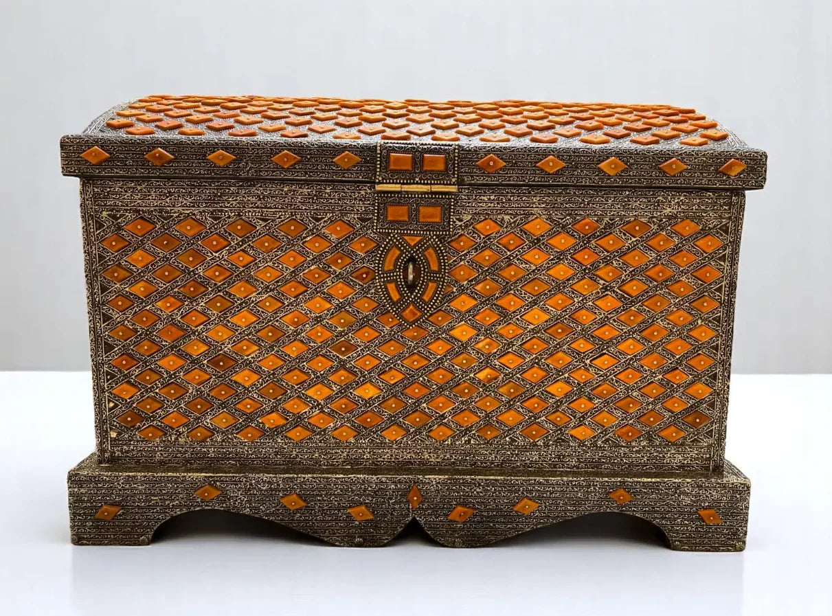 Custom Bone Inlay Jewelry Box β Moroccan Handmade Gift - AtlasMuseCrafts