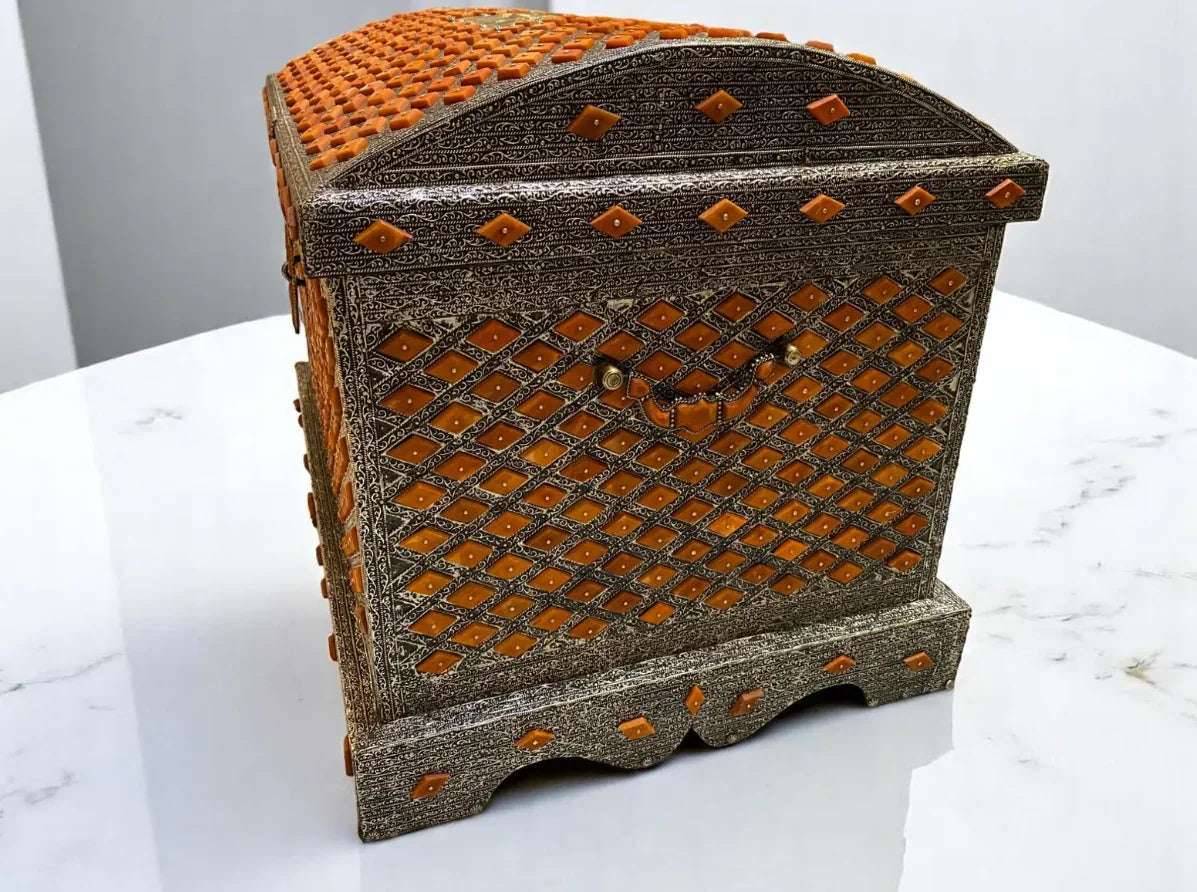 Custom Bone Inlay Jewelry Box β Moroccan Handmade Gift - AtlasMuseCrafts