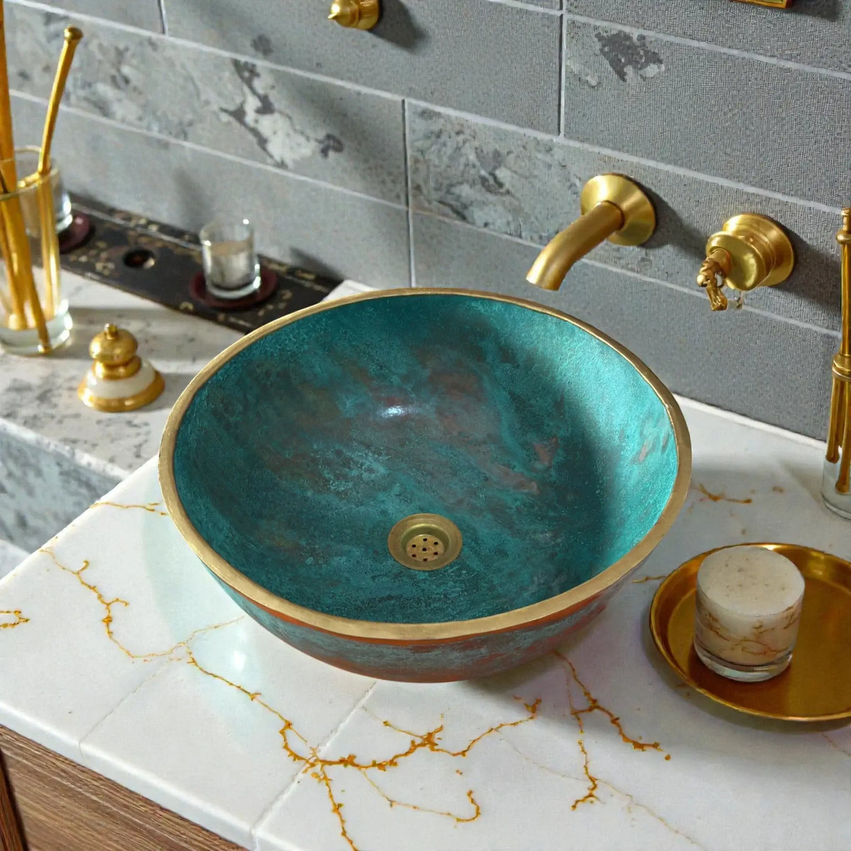 Handmade hammered copper sinks and vessel basins