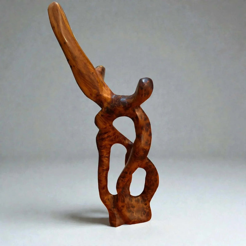 Modern handmade abstract wooden sculpture