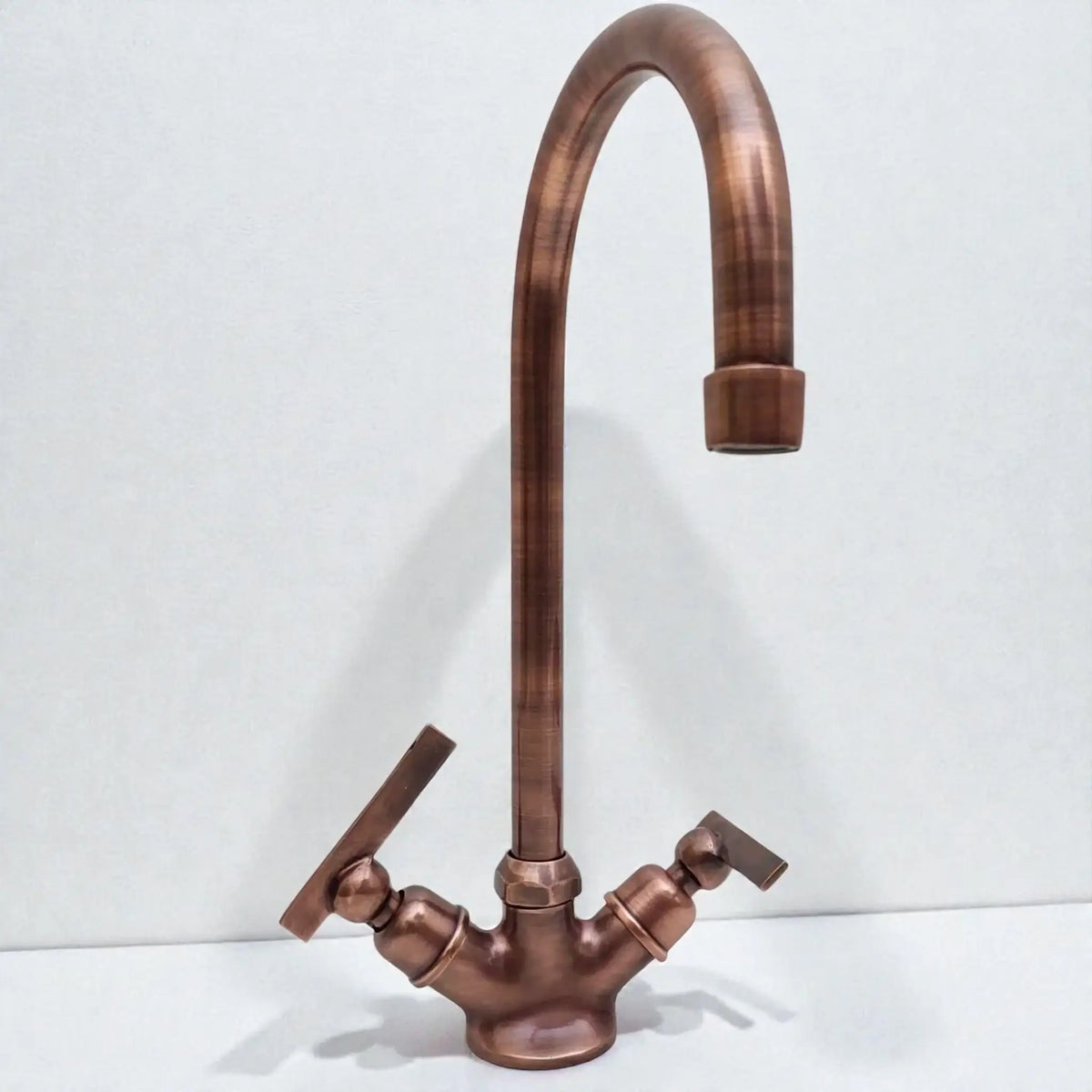 Handmade copper kitchen faucet with high spout