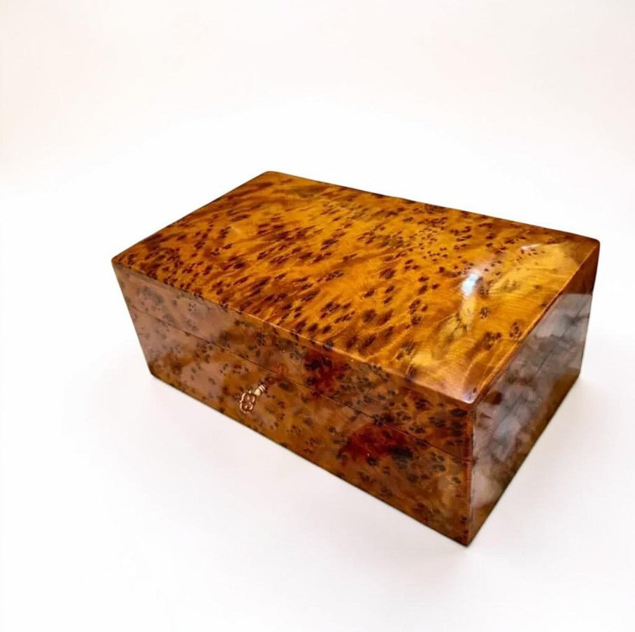 Moroccan Thuya burl wood grain used for handmade jewelry boxes