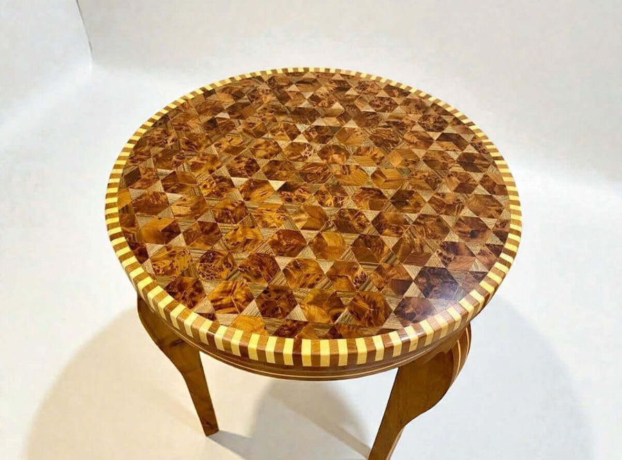 Handmade Moroccan wooden coffee table for living room styling