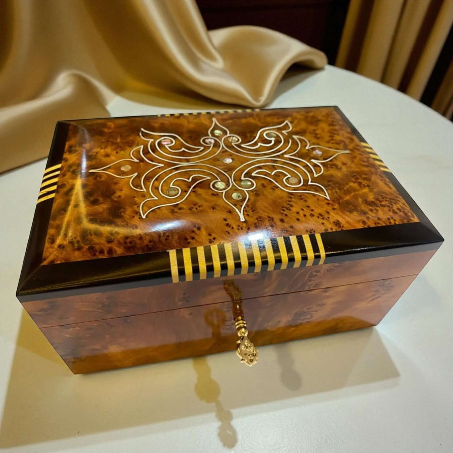Handmade Moroccan Thuya burl wood jewelry boxes