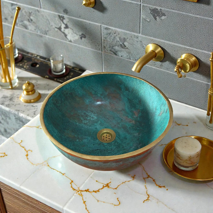 Handmade hammered copper sinks and vessel basins