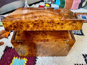 Big jewellery Box burl thuya Box organizer With Key - AtlasMuse