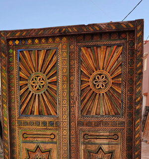 Multicolor Custom Size Moroccan Door - AtlasMuse